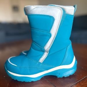 KIDS YOUTH LANDS END SNOW BOOT SIZE 3 UK 2 TEAL